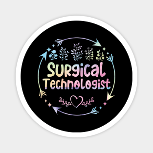 Surgical Technologist cute floral watercolor Magnet